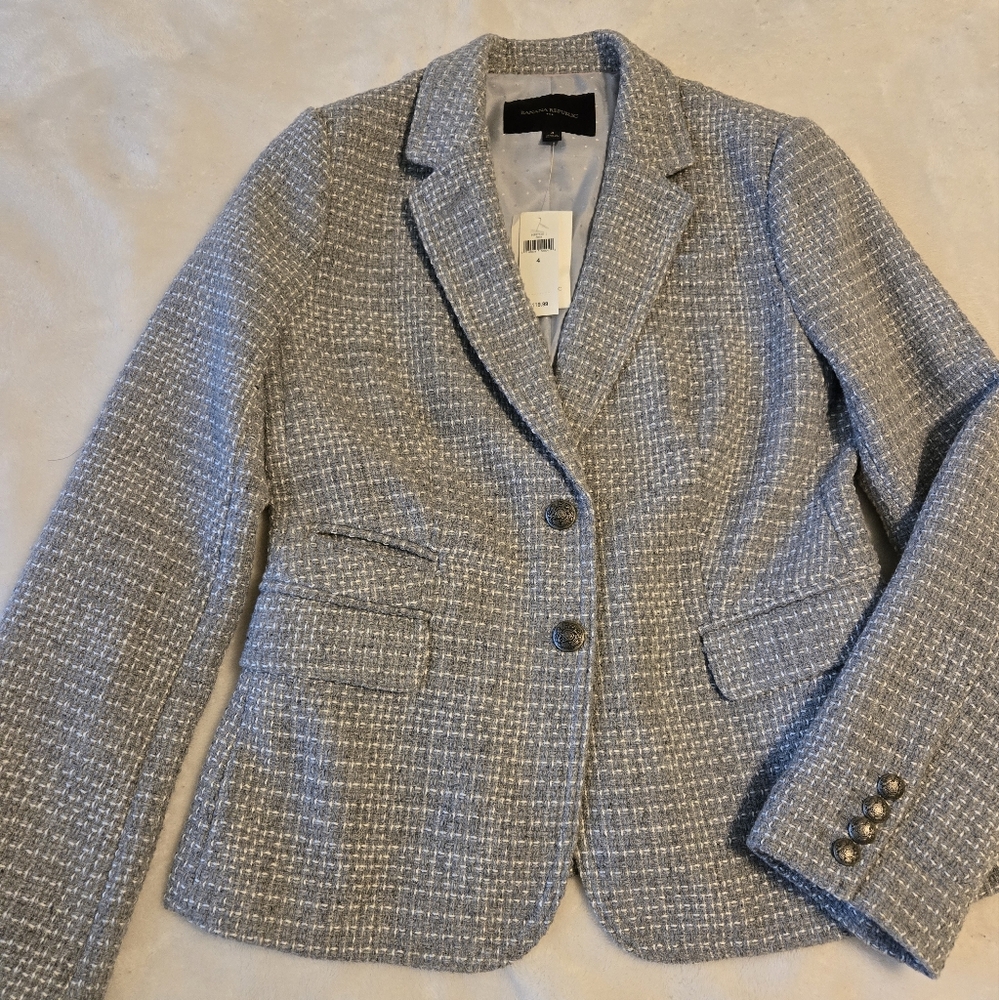 Women's Gray Tweed Blazer